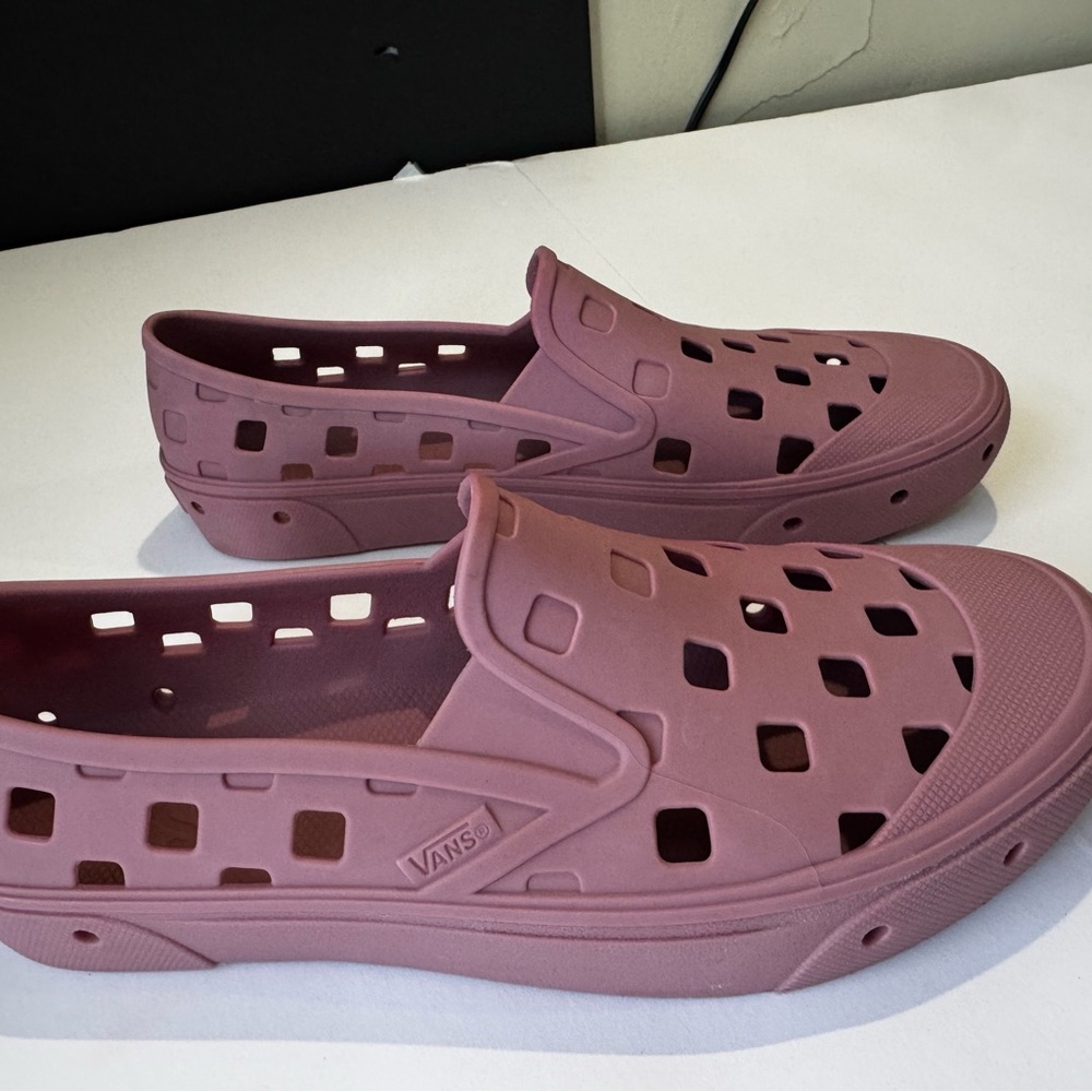 Vans Women's Slip-On Perforated Rubber Shoe in Mauve